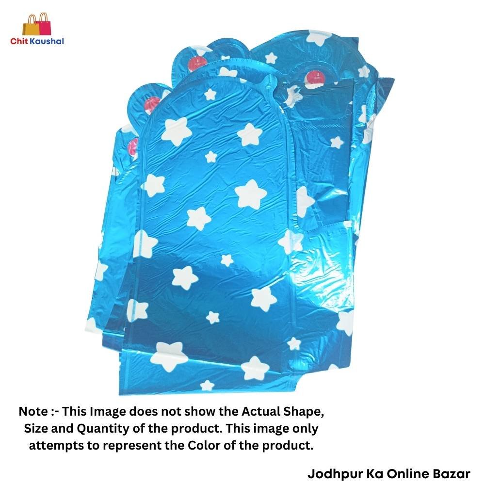 baby-shower-foil-blue-1 Blue Star Print "BABY SHOWER" Foil Balloon Banner ( 16" ) - Image 3