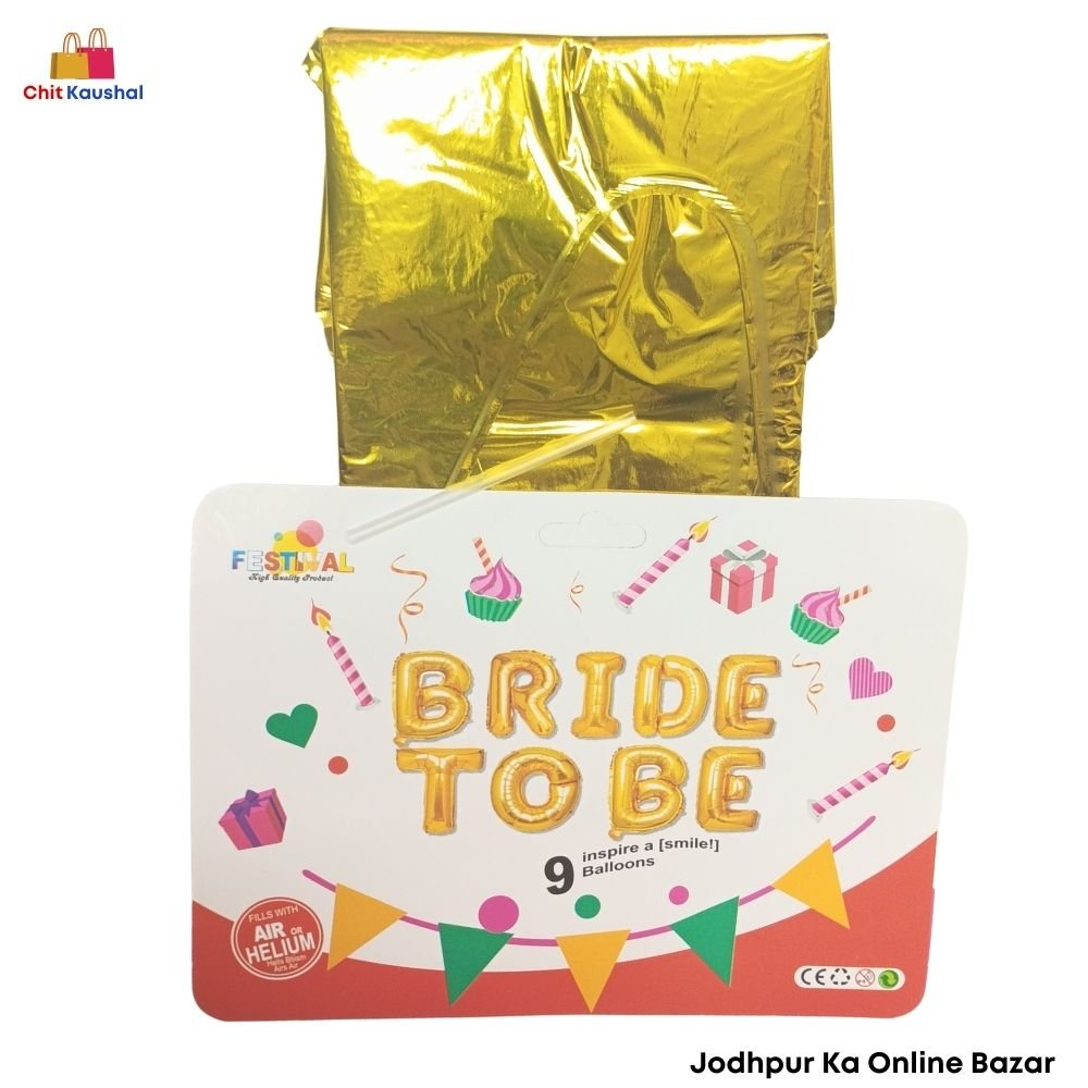 bride-to-foil-golden-2 Golden "BRIDE TO BE" Foil Balloon Banner ( 16" ) - Image 2