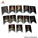 Black HAPPY BIRTHDAY Paper / Cardboard Banner