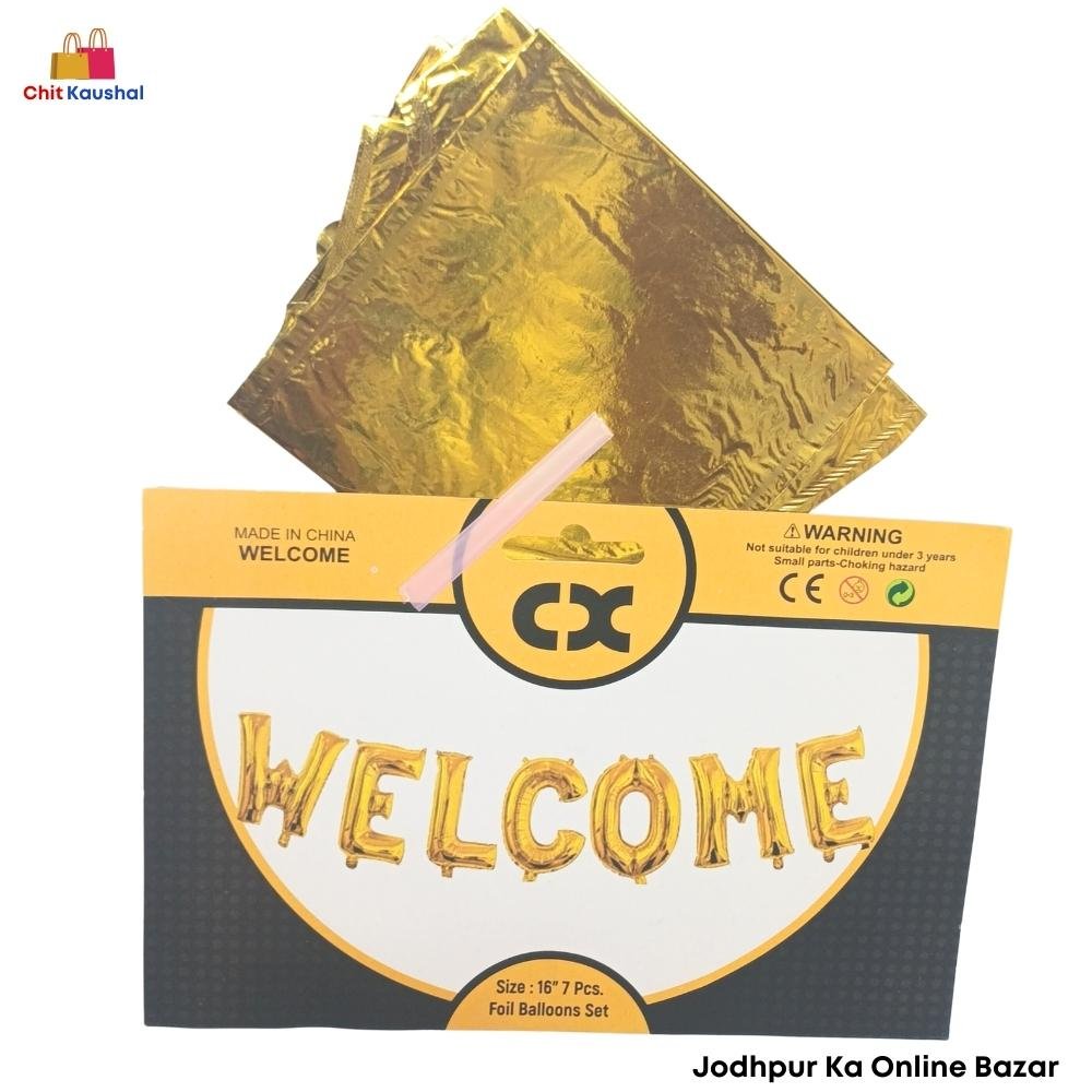 welcome-foil-golden-2 Golden "WELCOME" Foil Balloon Banner ( 16" ) (Copy) - Image 2