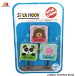 Stick Hanging Hooks - Cartoon Design ( Pack of 3 )