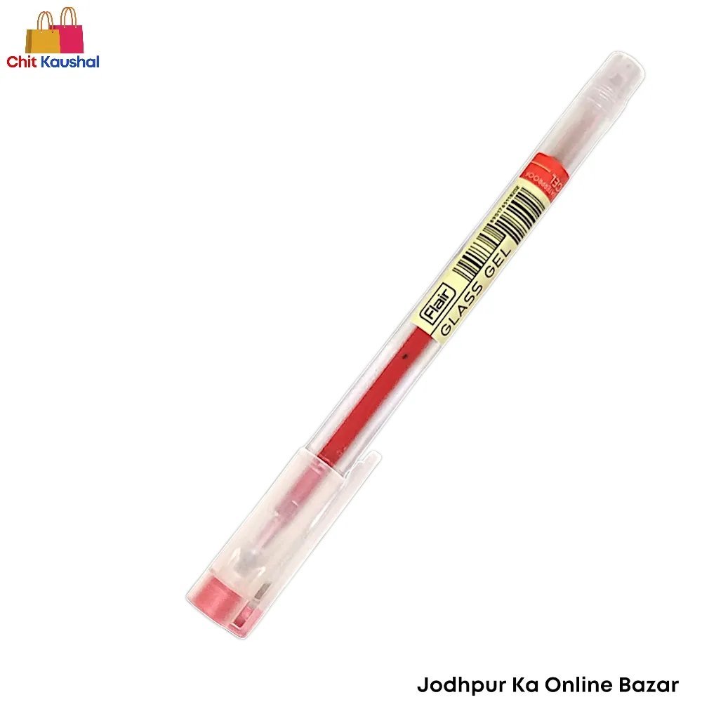 2025/07/1000153609.jpg Flair Glass Gel Pen - Red ( Pack of 10 ) - Image 2