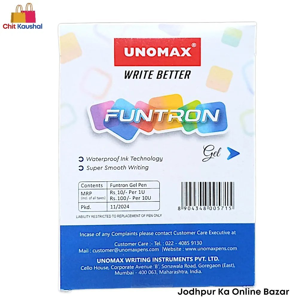 2025/07/1000153637.jpg Unomax Funtron Gel Pen - Black ( Pack of 10 ) - Image 4