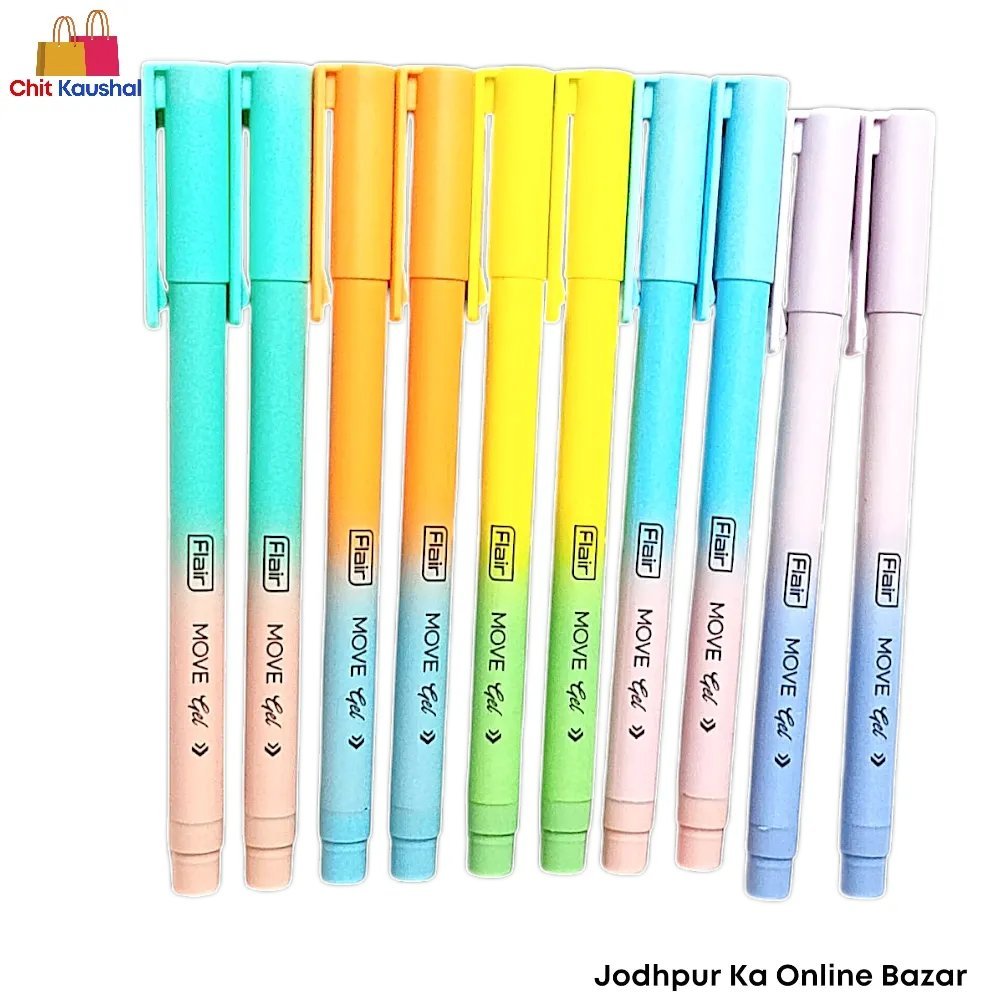2025/07/1000153650.jpg Flair Move Gel Pen - Blue ( Pack of 10 ) - Image 2