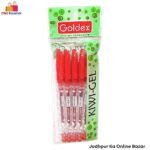 Goldex Kiwi Red Ink Pen – Pack of 5