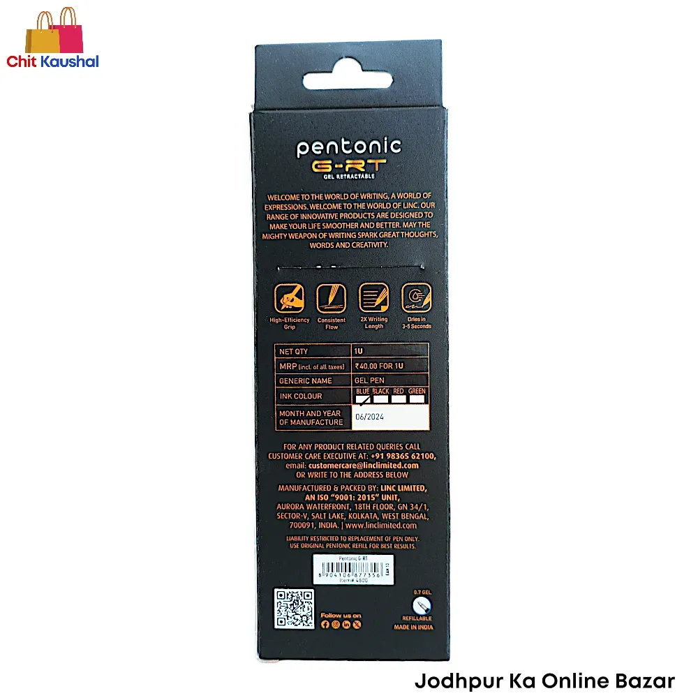 222- Pentonic G-RT Gel Retractable Pen - Blue - Image 4